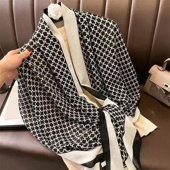 Роскошный бренд осень хлопок пашмина шаль дамская накидка теплые зимние шарфы дизайн принт женский платок пляжный палантин шарф