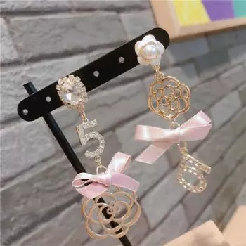 Роскошный брендовый дизайн Камелия Подвеска Серьги Цветок Номер Банкетные аксессуары Серьги Женщина розовый