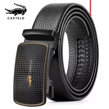 Роскошный брендовый мужской ремень CARTELO с автоматической пряжкой, новый удлиненный, повседневный и прочный трендовый мужской ремень 105cm