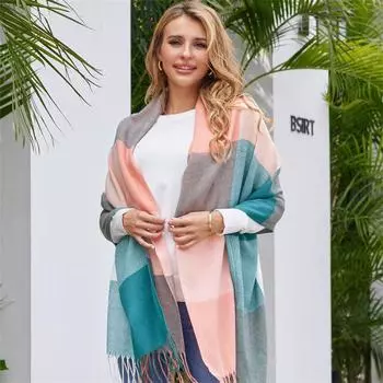Роскошный брендовый шарф из пашмины для женщин, дизайнерские зимние шарфы из кашемира, шейный платок, женская теплая накидка, буфандас, эшарп, пончо 58x200cm