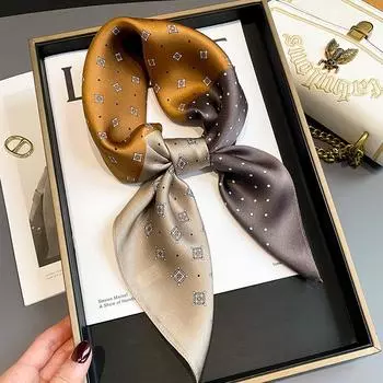 Роскошный брендовый шелковый шарф, квадратные женские шали и накидки, офисные маленькие хиджабы для волос, платок, женские шарфы 70*70 см