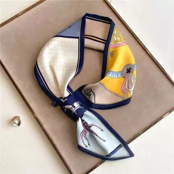 Роскошный брендовый узкий шейный платок для женщин, атласные ленты, бандана, женский галстук на шею, обертывание для запястья, шаль, эшарп 76x13CM