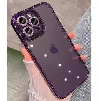 Роскошный бронированный блестящий прозрачный чехол Hd Hrad для Iphone 14 Pro Max 14 13 12 11, противоударный защитный чехол для объектива камеры, принципиально for iphone 11ProMax светло-синий