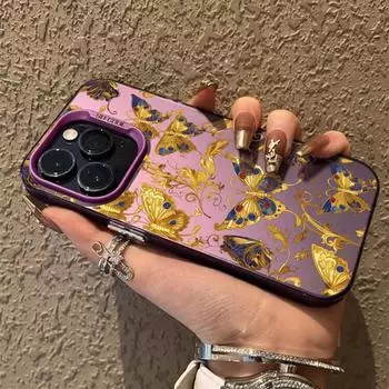 Роскошный чехол-бабочка для iPhone 16 Pro Samsung A55 A35 S24 Xiaomi Redmi Note 13 Pro 14C Huawei Honor 200 противоударный чехол-бампер для телефона с защитой от царапин Samsung A54 5G
