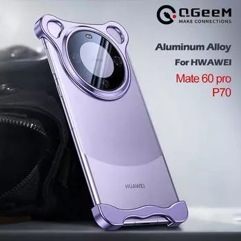 Роскошный чехол-бампер из титанового сплава Alien для Huawei Mate 60 RS Pro Pura 70 Pro Ultra Military, металлическая пленка для линз, защитные угловые накладки, чехол Huawei Mate 60 чёрный