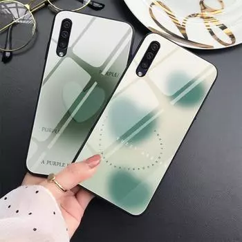 Роскошный чехол Capinha для Samsung Galaxy A53 A13 5g A03 A71 A72 A70 A73 A22 A21s A03 Core A42 A52 Love Heart, стеклянная крышка, чехол For Samsung A01