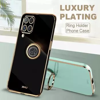 Роскошный чехол-держатель с кольцом для Samsung Galaxy A04s A14 A34 A54 A23 A33 A53 A73 A13 A22 A52 M32 M33 5G 4G S20 S21 S22 S23 Ultra Plus, мягкий чехол For Samsung Galaxy A04 розовый