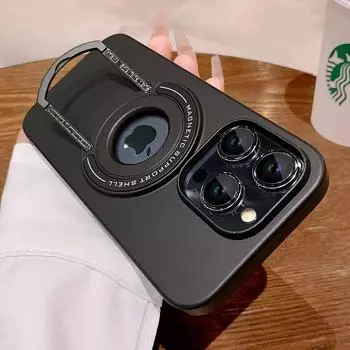 Роскошный чехол-держатель с магнитной беспроводной зарядкой Magsafe для Iphone 14 13 Pro Max Plus, противоударный матовый жесткий чехол для ПК for iphone 14 plus синий