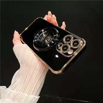 Роскошный чехол-держатель с покрытием Magsafe, магнитный чехол для телефона для iPhone 11, 12, 13, 14 Pro Max, защита бампера с цветком на 15 Plus, чехол For iPhone 11 Pro