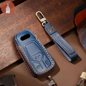 Роскошный чехол для автомобильного ключа, кожаный протектор для брелока, аксессуары, брелок для ключей для A6 A4L A5 A7 A8L Q7 Q8 A3, сумка-держатель для брелока
