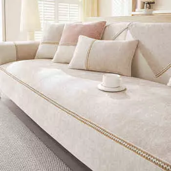 Роскошный чехол для дивана из шенилла для гостиной, нескользящий, для домашних животных, для детей, полотенце для дивана, однотонный универсальный чехол для углового дивана, коврик для домашнего декора 70x70 A