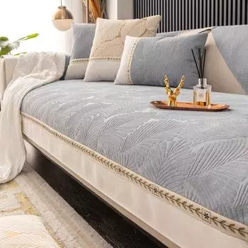 Роскошный чехол для дивана, кружевной декор, диванная подушка для гостиной, дома, нескользящий кожаный защитный чехол для дивана, универсальное одеяло на четыре сезона 45cm pillowcase 1pcs оранжевый