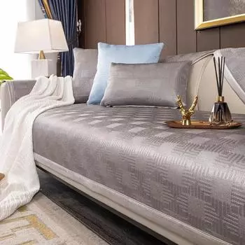 Роскошный чехол для дивана, нескользящий чехол для дивана, четырехсезонные универсальные чехлы для диванов для гостиной, черный защитный коврик для домашних животных и собак 70x70