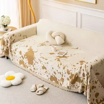 Роскошный чехол для дивана, тканевый чехол Four Seasons, универсальный, простые линии, шенилл, двухсторонний, полный чехол 180x300 см 180x130