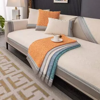 Роскошный чехол для дивана, утолщенная нескользящая подушка для дивана, универсальная клетчатая мягкая крышка на спинку дивана, подлокотник, мебельный пылезащитный чехол, ткань 70x70cm 1pc