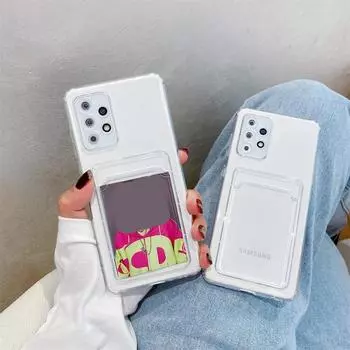 Роскошный чехол для карточек для Samsung Galaxy Note 20 S23 Ultra S21FE S10 Plus A13 A22 A34 A42 A54 A72 5G A51 A71 Note 10 Plus, тонкий мягкий силиконовый чехол из ТПУ For Galaxy S21 FE прозрачный