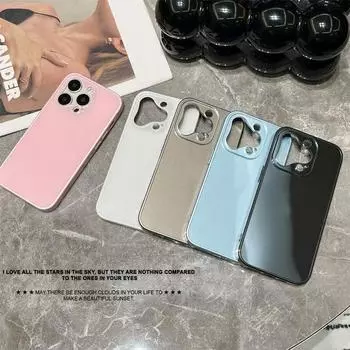 Роскошный чехол для линз премиум-класса с вырезом для iPhone 15 Pro Max 14 13 12 Pro 11, универсальный защитный чехол от падения iPhone 15 Pro Max белый