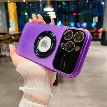 Роскошный чехол для линз с большим окном, матовый магнитный чехол для беспроводной зарядки для iPhone 14 13 12 11 Pro Max, защитный чехол от падения iPhone 14 Pro Max белый