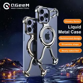 Роскошный чехол для мобильного телефона с магнитным жидким металлическим покрытием для iPhone 14 13 15 Pro Max, противоударный чехол с полым рассеивающим корпусом For iPhone 13 серый
