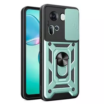 Роскошный чехол для объектива камеры Slide для OPPO Reno 11, противоударный бампер, устанавливаемый на автомобиль, магнитная подставка OPPO Reno 11 чёрный