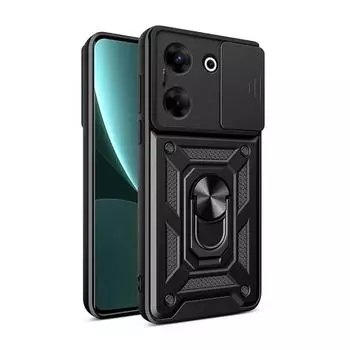 Роскошный чехол для объектива слайдер-камеры Tecno Camon 20 4G/ Camon 20 Pro 4G, противоударный бампер, устанавливаемый на транспортное средство, магнитная подставка Tecno Camon 20 -4G чёрный