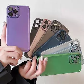 Роскошный чехол для очков с пленкой на голову, мягкий силиконовый чехол для мобильного телефона iPhone 15 Pro Max 14 Plus 13 12 11 Pro, защитный чехол от падения iPhone 15 Pro Max чёрный