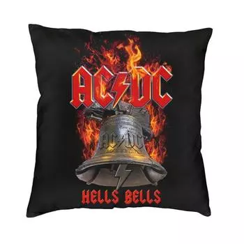 Роскошный чехол для подушки AC DC Hells Bells для дивана 60*60 см, бархатный ретро-рок, тяжелый металл, наволочки, декоративная наволочка 30x30cm 12x12in