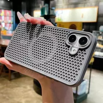 Роскошный чехол для рассеивания тепла для iPhone 16 15 14 Plus 13 12 11 Pro Max охлаждающий дышащий чехол Magsafe с магнитной беспроводной зарядкой For iPhone 16 Pro Max белый