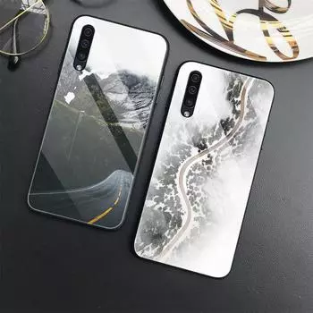 Роскошный чехол для Samsung Galaxy A71 A72 A70 A73 A53 A13 5g A03 A22 A21s A03 Core A42 A52, стеклянный чехол с горным пейзажем For Samsung A32 4G
