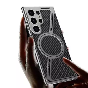 Роскошный чехол для Samsung Galaxy S25 S24 S23 Ultra из гальванизированной искусственной кожи для беспроводной магнитной зарядки Magsafe, задняя крышка для телефона For Samsung S25 Ultra