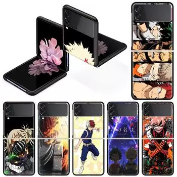 Роскошный чехол для Samsung Galaxy Z Flip 4 3 5G, черный ПК, жесткие чехлы для телефонов, модная задняя крышка ZFlip Funda My Hero Academia Shell Sac Samsung Z Flip 5G