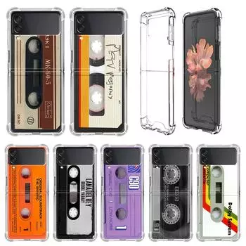Роскошный чехол для Samsung Galaxy Z Flip 3 4 5G Funda Z Flip3 прозрачный ПК жесткий противоударный чехол для задней панели телефона винтажная кассета для камеры Samsung Z Flip 3 5G