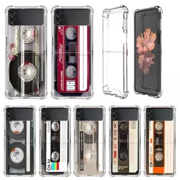 Роскошный чехол для Samsung Galaxy Z Flip 3 4 5G Funda Z Flip3 прозрачный ПК жесткий противоударный чехол для телефона магнитная кассета для радио Samsung Z Flip 3 5G