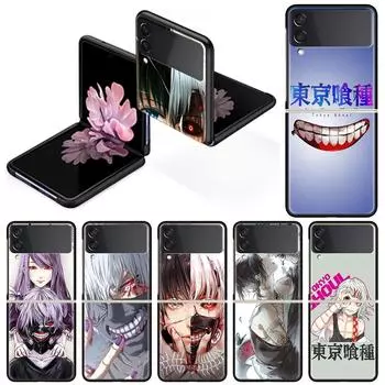 Роскошный чехол для Samsung Galaxy Z Flip 4 3 5G черный ПК жесткие чехлы для телефонов модная задняя крышка ZFlip Funda аниме Tokyo Ghoul Shell Samsung Z Flip 5G