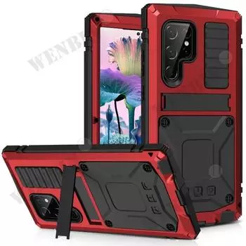 Роскошный чехол для Samsung S24 S23 S22 Ultra Plus S21 Z Fold Flip 4 3 Rugged Armor 360 Full Phone Metal Aluminum Противоударный чехол Samsung S23 Ultra чёрный