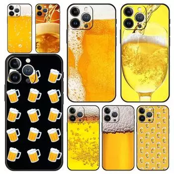 Роскошный чехол для телефона Alcohol Summer Bubble для iPhone 13 15 14 12 11 Pro MAX XR X SE XS 7 8 Plus, силиконовый черный защитный чехол iPhone 13