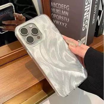 Роскошный чехол для телефона Camlet Pattern Laser для iPhone 16 11 12 13 14 15 Pro Max Plus, противоударный бампер, чехол For iPhone 15pro max серый