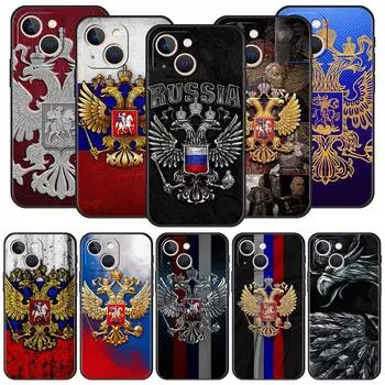 Роскошный чехол для телефона iPhone 11 12 13 15 14 Pro Max X XR XS 7 8 Plus SE 2020 силиконовый чехол Funda Россия Российские флаги эмблема iPhone 12 Pro