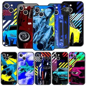 Роскошный чехол для телефона iPhone 11 12 13 15 14 Pro Max X XR XS 7 8 Plus SE 2020 силиконовый чехол Funda JDM Sports Car Lamp Aircraft iPhone 14Pro Max