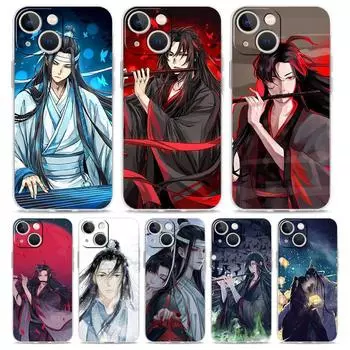 Роскошный чехол для телефона iPhone 15 14 13 12 11 Pro Max XS X XR 7 8 Plus, мягкий прозрачный противоударный чехол аниме Mo Dao Zu Shi Wei Wuxian iPhone 13