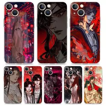 Роскошный чехол для телефона iPhone 15 14 13 12 11 Pro Max XS X XR 7 8 Plus, мягкий прозрачный чехол Tian Guan Ci Fu, благословение Небесных чиновников iPhone 11 Pro