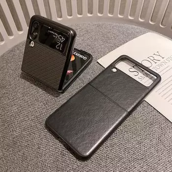 Роскошный чехол для телефона из искусственной кожи для Samsung Galaxy Z Flip 3 5g Жесткая задняя крышка ПК For Samsung Z Flip 3