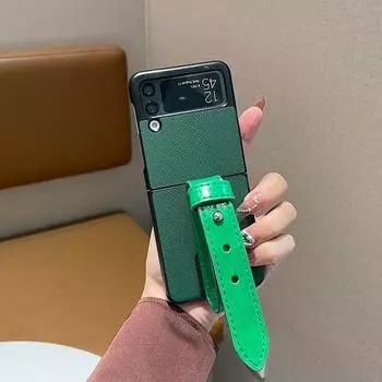 Роскошный чехол для телефона из искусственной кожи для Samsung Galaxy Z Flip 3 5g, чехол с ремешком на запястье для Galaxy Z Flip For Samsung Z Flip 3