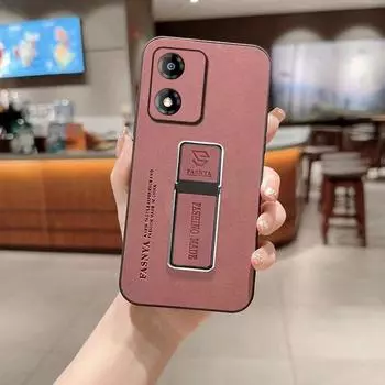 Роскошный чехол для телефона из овчины для Motorola Moto E13 5G G34 G24 G14 G54 G84, матовый тонкий силиконовый чехол с мягкой кромкой и держателем-подставкой, защитная задняя крышка Motorola Moto E13 5G синий