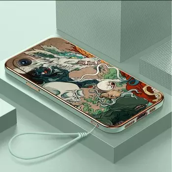 Роскошный чехол для телефона из ТПУ с ремешком для Huawei Y6P Y7 Y9 Prime 2019 Y9S Honor 70 90 Lite X7A X9A 5G, чехлы A33 с дизайном дракона Honor X7A 5G