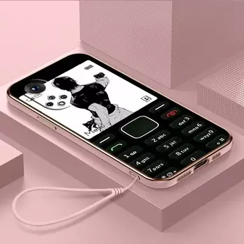 Роскошный чехол для телефона из ТПУ с ремешком для Huawei Y6P Y7 Y9 Prime 2019 Y9S Honor 70 90 Lite X7A X9A 5G, чехлы A46 с забавным ретро-дизайном и кнопками Honor X7A 5G