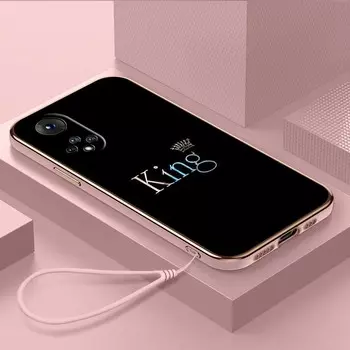 Роскошный чехол для телефона из ТПУ с ремешком для Huawei Y6P Y7 Y9 Prime 2019 Y9S Honor 70 90 Lite X7A X9A 5G чехлы A47 King Queen пара любителей чехол Honor X7A 5G