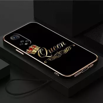 Роскошный чехол для телефона из ТПУ с ремешком для Huawei Y6P Y7 Y9 Prime 2019 Y9S Honor 70 90 Lite X7A X9A 5G, чехлы A30 King Queen для пар Honor X7A 5G