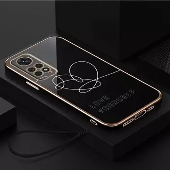 Роскошный чехол для телефона из ТПУ с ремешком для Xiaomi Poco F4 F5 M4 M5 X3 X4 X5 13T Redmi Note 10S 11S 10C 13C чехлы A11 Love Yourself Цветочный чехол Xiaomi Poco F1