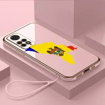 Роскошный чехол для телефона из ТПУ с ремешком для Xiaomi Poco F4 F5 M4 M5 X3 X4 X5 13T Redmi Note 10S 11S 10C 13C, чехлы A13, чехол с флагом Молдовы Xiaomi Poco F1
